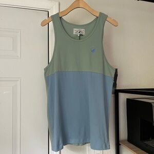 NWT WELLEN blue green colorblock sleeveless scoop neck tank top